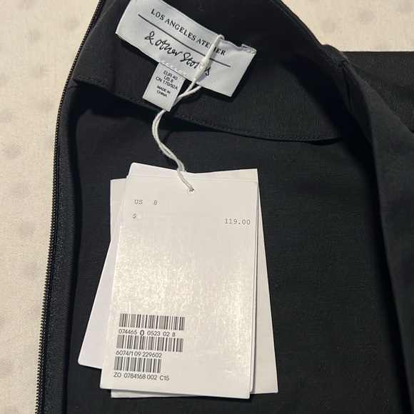 & Other Stories 3/4 Length Longsleeve Puff Shoulders V-Neck Belted Dress 8 NWT - Picture 7 of 7